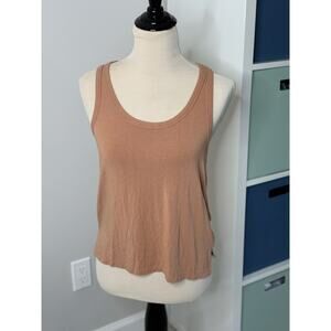 American Eagle Aerie Tan Brown Neutral Cozy Soft Tank Top Sleeveless Shirt Small